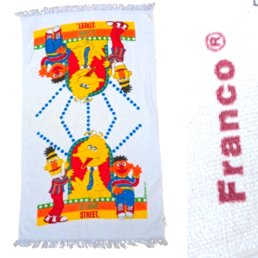 Vintage Sesame Street Franco Big Bird Towel and Friends 70s